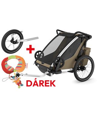 Akční set Thule Chariot Cross2 double Khaki 2024 + Běžecký set - 1