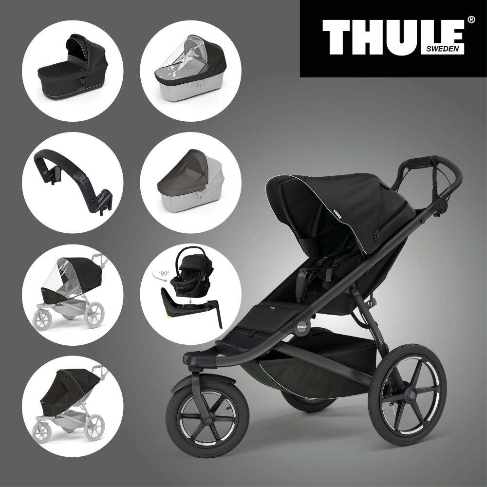 Akční set THULE URBAN GLIDE 3 BLACK SINGLE+Korba+Madlo+Plášť+Moskyt+Maple +ISO - 1