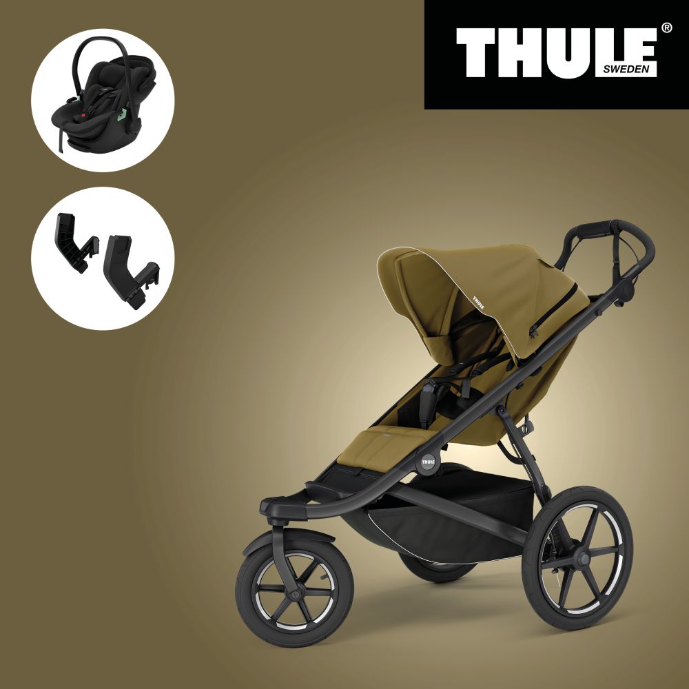 THULE URBAN GLIDE 3 NUTRIA GREEN SINGLE 2024 + Maple Black + Držák autosedačky MC Thule Urban glide & glide