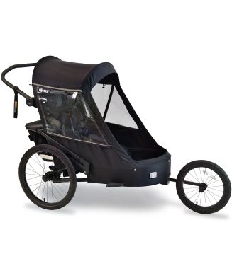 WIKE PREMIUM Double Suspension - Black odpružený vozík za kolo 3v1 s bočním větráním - 3