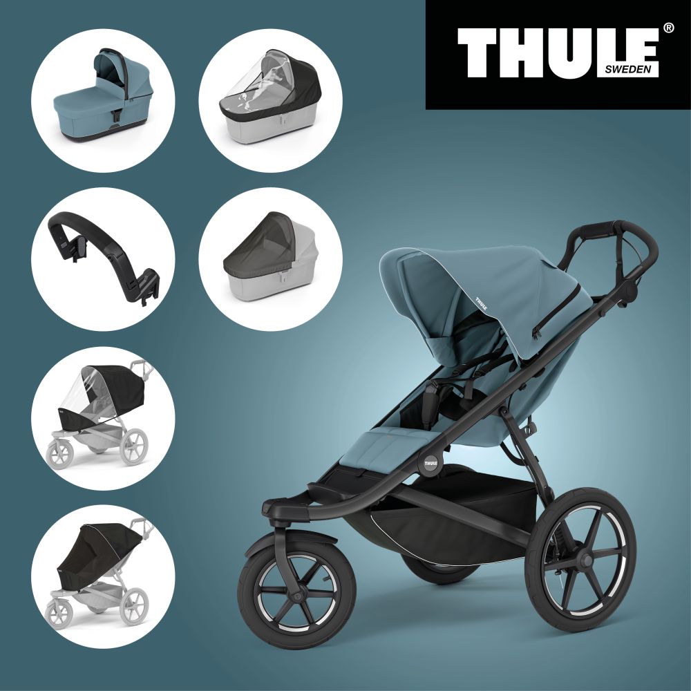 THULE URBAN GLIDE 3 MID BLUE SINGLE 2025 MB + Korba + Madlo + Pláštěnky + Moskytiery Thule Urban glide & glide
