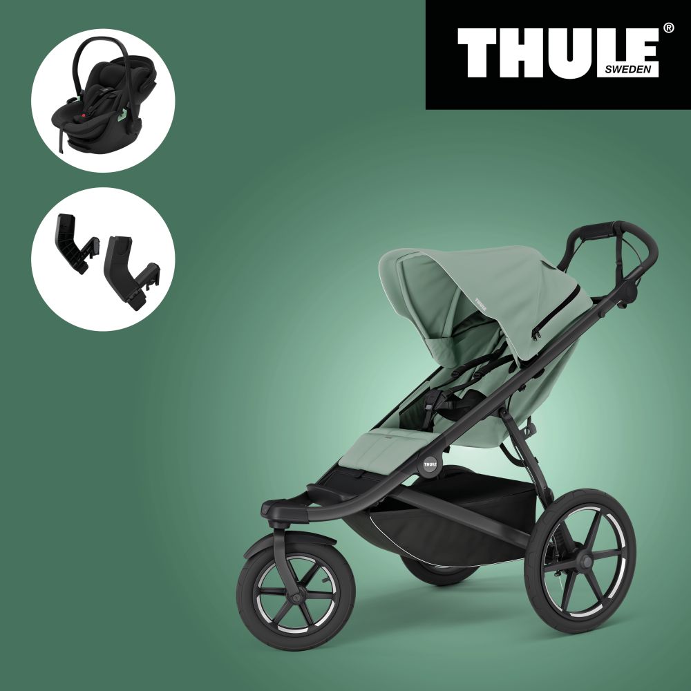 Akční set THULE URBAN GLIDE 3 MIST GREEN SINGLE MB + Maple Black + Držák autosedačky MC - 1