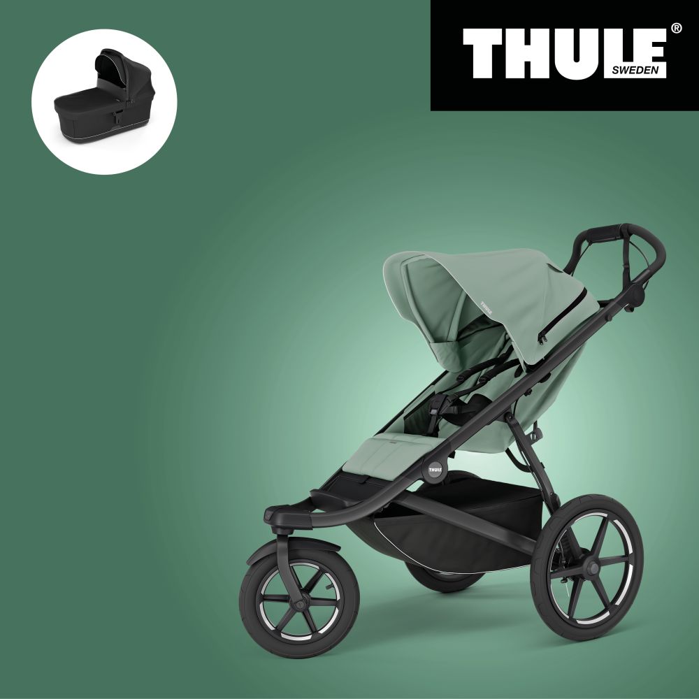 Akční set THULE URBAN GLIDE 3 MIST GREEN SINGLE Magnetic Buckle + Korbička - 1