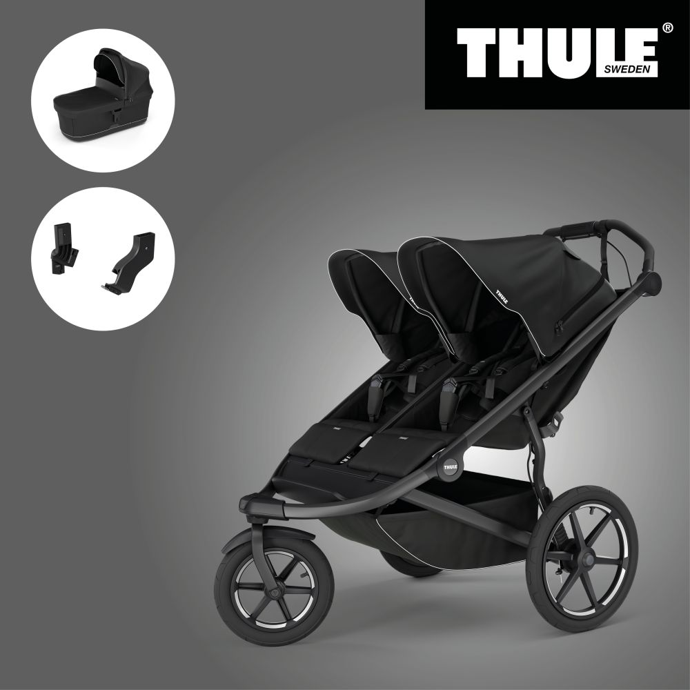 THULE URBAN GLIDE 3 BLACK DOUBLE 2025 Magnetic Buckle + Korbička + Adaptér Thule Urban glide & glide