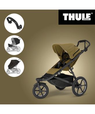 Akční set THULE URBAN GLIDE 3 NUTRIA GREEN + Madlo + Pláštěnka + Moskytiera - 1