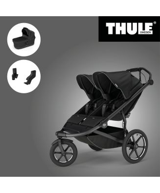 Akční set THULE URBAN GLIDE 3 BLACK DOUBLE + Korbička + Adaptér - 1