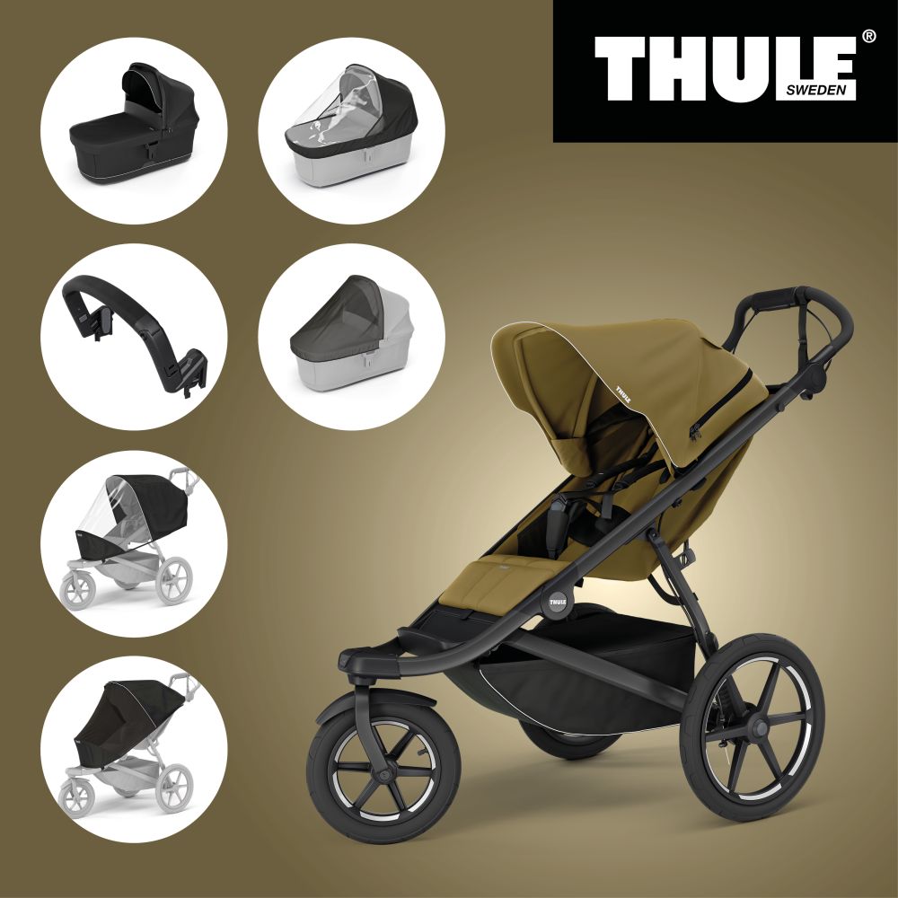 THULE URBAN GLIDE 3 NUTRIA GREEN SINGLE 2024 + Korba + Madlo + Pláštěnky + Moskytiery Thule Urban glide & glide