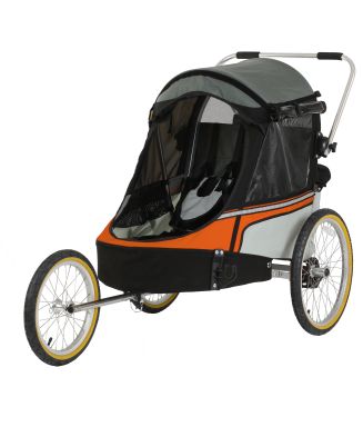 WIKE SOFTIE ORANGE odpružený vozík za kolo 3v1 s bočním větráním - 1