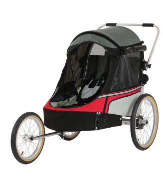 WIKE SOFTIE RED odpružený vozík za kolo 3v1 s bočním větráním - 1